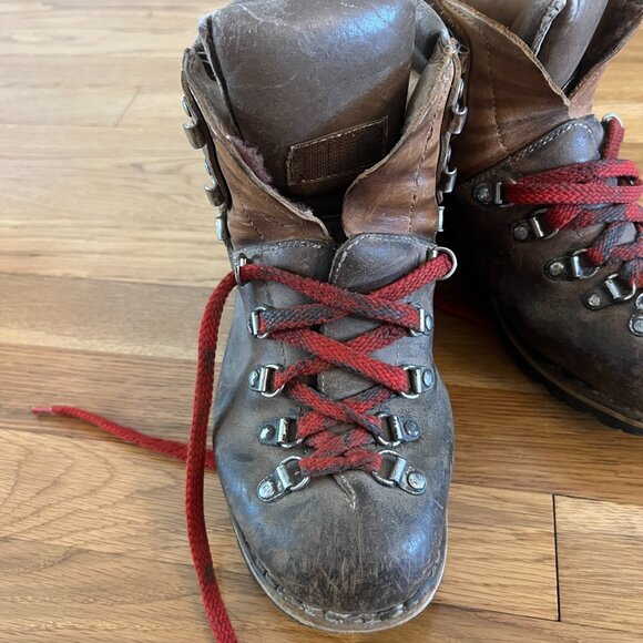 PMS Stellina Brown Leather Mountaineering Hiking Italian Boots - Men's 6.5 - Picture 7 of 12